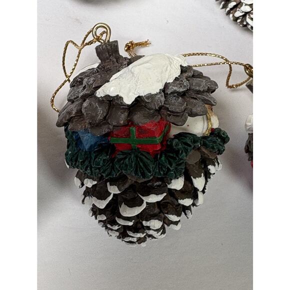 12 Animal Pinecone Christmas Ornaments Birds Bunnies Mice Raccoon Woodland - Picture 6 of 13